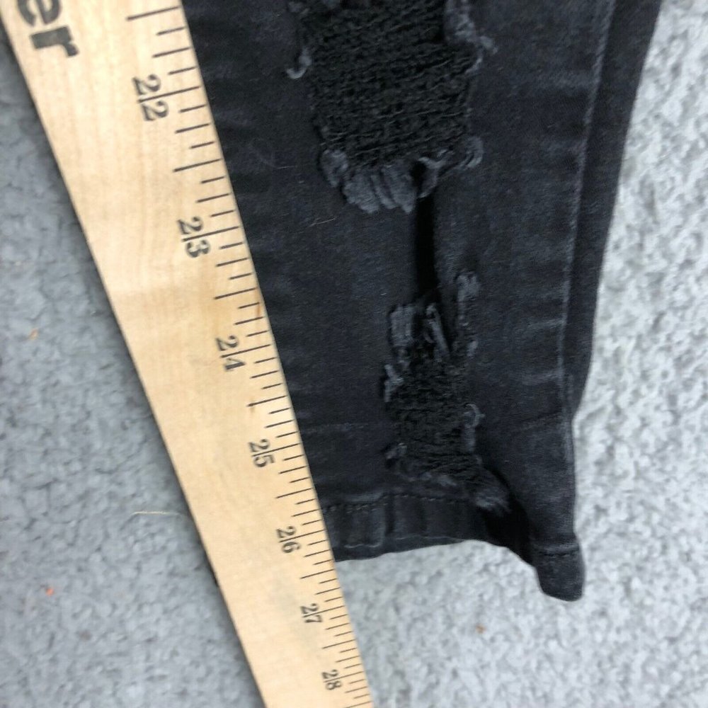 KanCan Distressed Destructed Mid-Rise Ankle Black Skinny Stretch‎ Jeans Size 26 - Picture 8 of 10